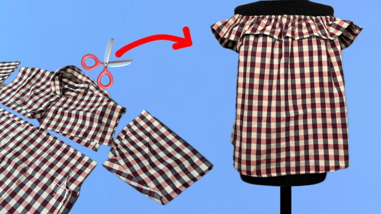 Mach aus einem alten Herrenhemd in 10 Minuten eine stylishe Sommerbluse! ✂️👚