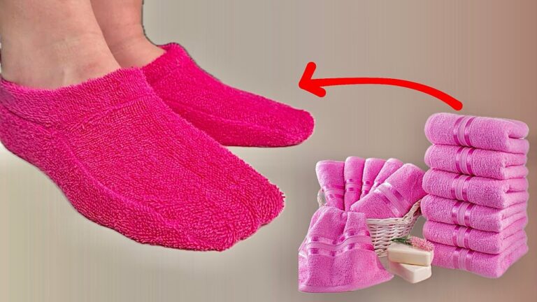 In nur 10 Minuten alte Handtücher zu stylishen Hausschuhen verwandeln!