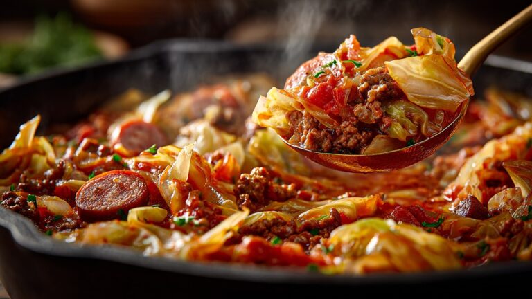 Schnelles Rezept: 1 pfannengerührtes Kohl- und Rinderhack-Dinner für unter 30 Minuten!