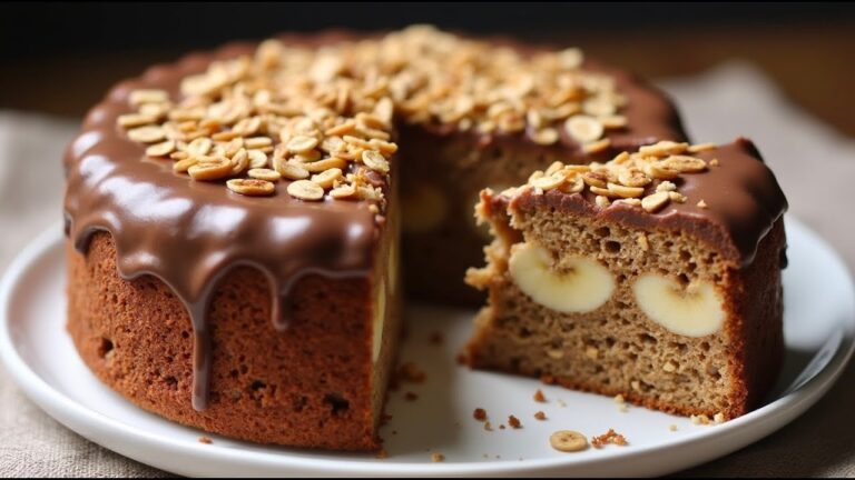 3 geniale Zutaten für den besten Haferflockenkuchen mit Banane und Apfel!