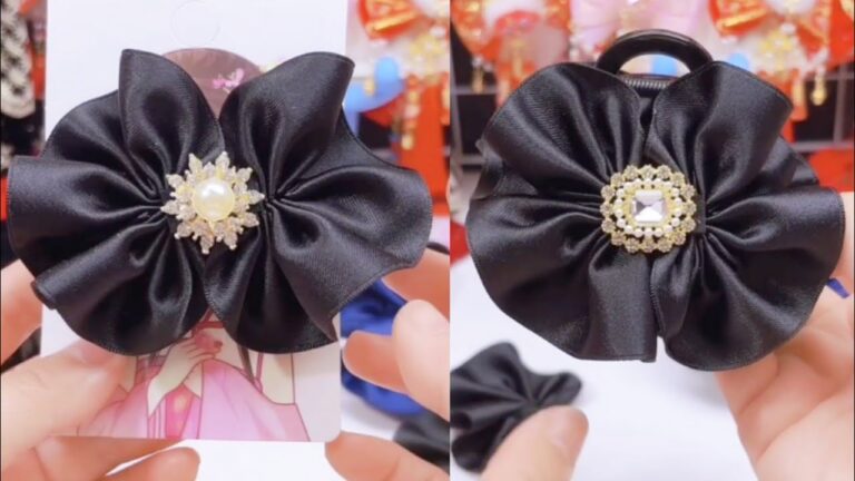 9 kreative DIY-Ideen für einen eleganten Haarclip mit schwarzem Band