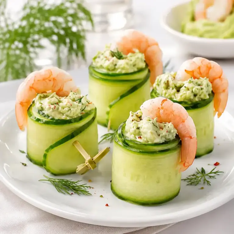Rinderrouladen mit Garnelen, Gurke und Avocadocreme selber machen