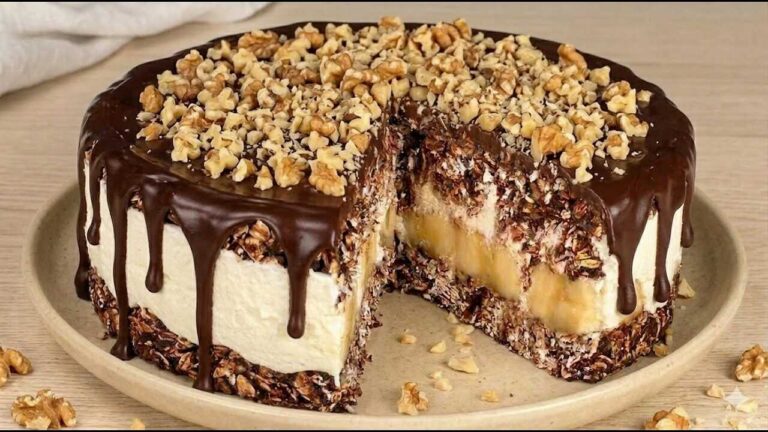 🍌 Haferflocken und Banane zu Hause? Mach dieses Dessert ohne Mehl und weißen Zucker