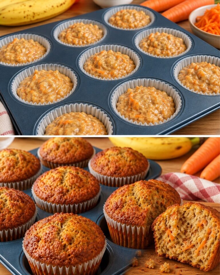 Healthy oat, banana and carrot muffins! Devoured in 1 minute! No flour!