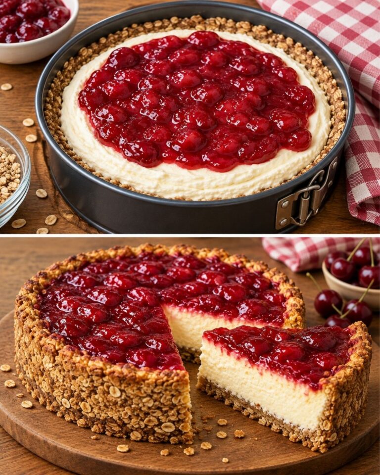 Gruau, fromage cottage et cerises ! Cheesecake sain sans farine ni sucre !