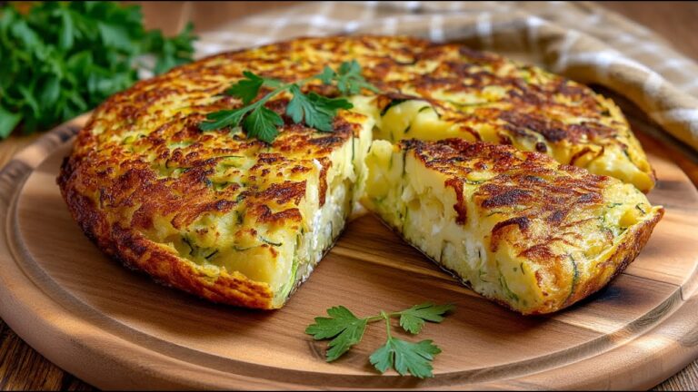 Alle lieben dieses einfache Gericht! Einfach Kartoffeln und Zucchini reiben!