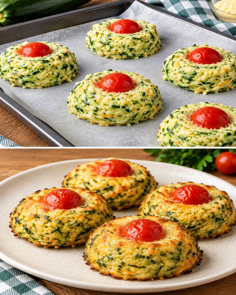 Gebackene Zucchini-Pizzen – leicht, schnell und käsig! 🌿 Ohne Hefe, ohne Frittieren