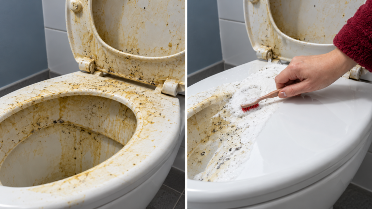 Gelbe Spuren beeinträchtigen das Aussehen Ihrer Toilette? Hier ist ein Reinigungsansatz